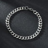 💫 Stainless Steel Punk Style Cuban Chain Bracelet Simple Fashion Jewellery Bracelet