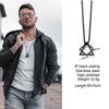 Popular Men Necklace,Interlocking Square Triangle Male Pendant,Stainless Steel Modern Trendy Geometric Necklaces,Hipster Jewelry