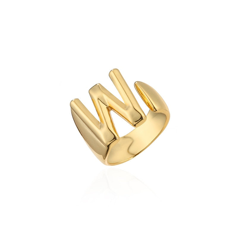 Lux Alphabet Chunky Rings