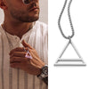 Cargar imagen en el visor de la galería, Popular Men Necklace,Interlocking Square Triangle Male Pendant,Stainless Steel Modern Trendy Geometric Necklaces,Hipster Jewelry