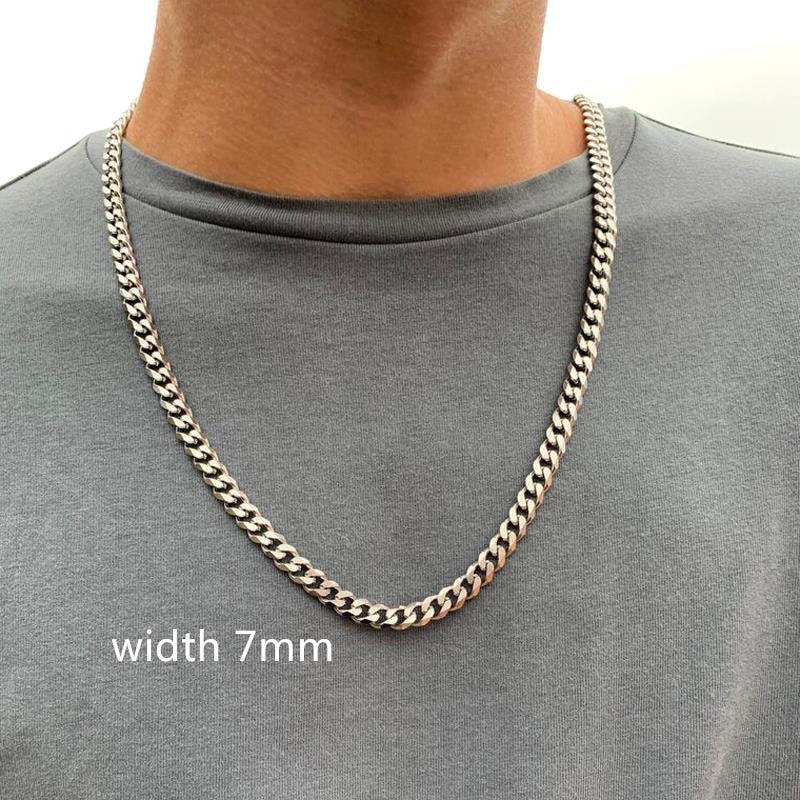 Rope Cuban Chain Necklace Men Fashion Stainless Steel Choker Link Chain Necklace For Men