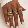 Load image into Gallery viewer, Crystal Knuckle Anti Evil Eye Ring Set