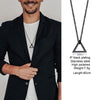 Beliebte Herren-Halskette, ineinandergreifender quadratischer Dreieck-männlicher Anhänger, moderne, trendige geometrische Halsketten aus Edelstahl, Hipster-Schmuck 