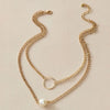 Tocona Charming Pearl Stone Chain Necklace